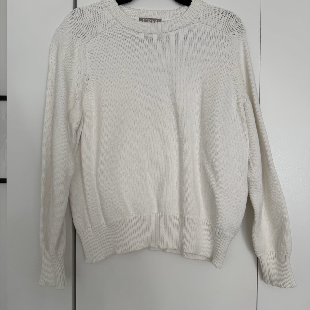 J. Crew Classic Cream Crew Neck Sweater